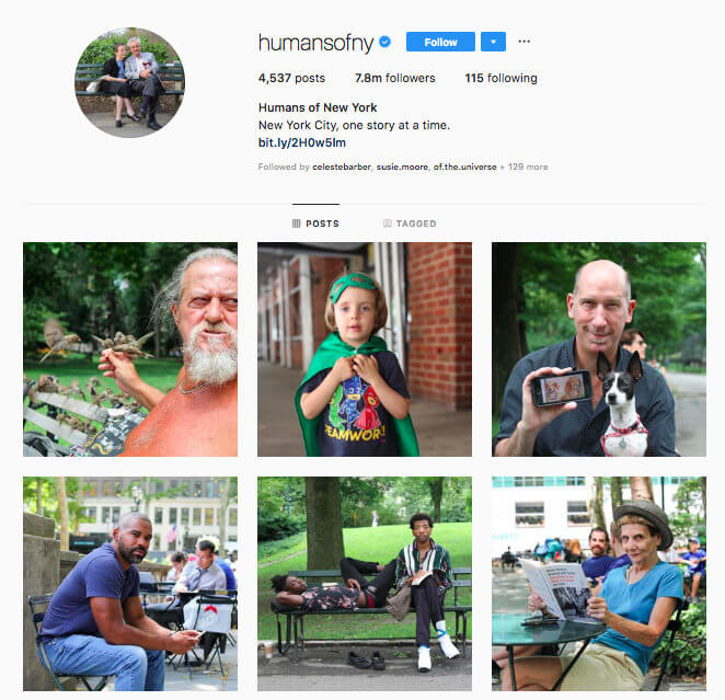 instagram engagement humans on new york profile